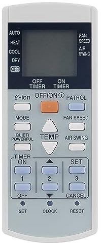 ALLIMITY Reemplazo de Mando a Distancia Aire Acondicionado adaptar por Panasonic Air Conditioner AC A/C CS-E21EKU CS-E9EKU CU-E12E A75C2913 CWA75C2913