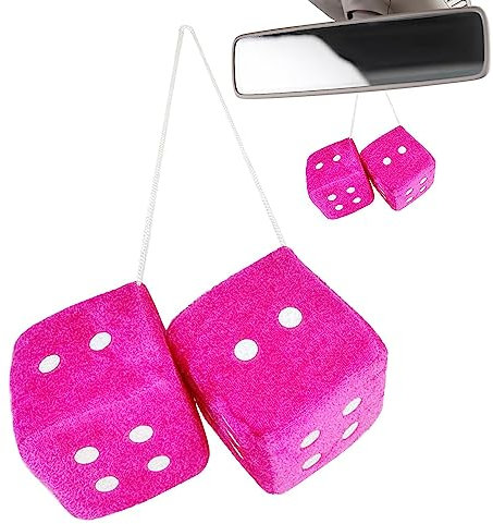 Nupaque Fuzzy-Würfel für Auto | Auto-Rückspiegel-Würfel-Anhänger | Weicher und Flauschiger Auto-Charm-Innenornament für Limousine, LKW, SUV zum Aufhängen