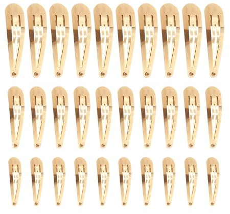 Lot de 30 pinces à cheveux dorées solides et antidérapantes - Accessoires de cheveux tendance - Pinces à cheveux en forme de goutte - Pinces à cheveux multi-usages en métal (3 tailles)