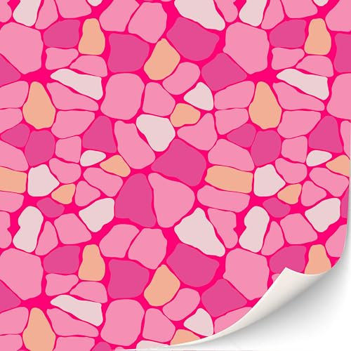 3 Blatt selbstklebende Boden-Fliesen für Puppenhäuser Maßstab 1:12 (Pinkes Mosaik)