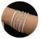 CASSIECA 5 Piezas Pulseras Plata para Mujer Pulseras Chapadas en Plata Pulsera Cadena Eslabones Delicados en Capas Pulseras Ajustables Apilables Joyerís Plata para Mujer