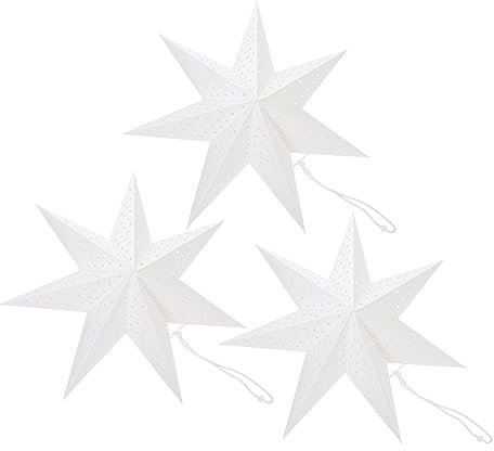 UPKOCH 3st Origami-lampenschirm Nordisches Dekor Lampenschirm Pentagramm Sternenlicht Lichthausdekorationen Für Zu Hause Wohnkultur Kunsthandwerk Weiß Leuchter Papier