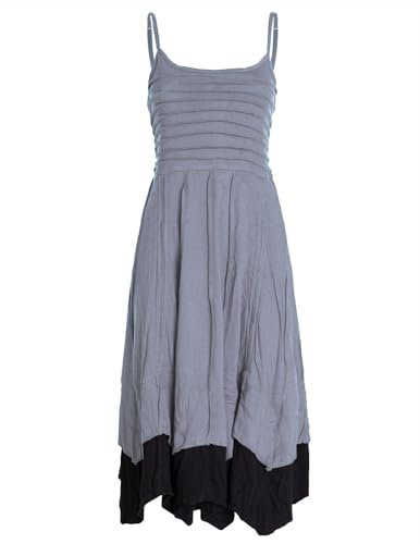 Vishes Damen Sommerkleid mit Spaghettiträgern in Grau I Größe M (38) I 100% Baumwolle I Träger-Kleid I Ideal für Frühjahr & Sommer I Nachhaltige Alternative Bekleidung