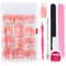 Yueshop Press on Nails,240 Pcs French Tip False Nails,Nude Color False Nails with Glue,Glossy Full Cover Stick on Nails for Women Beginners Manicure Decorations(Long Square)