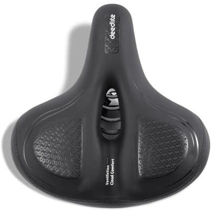 Fahrradsattel Cloud Comfort Pro Max Sattel - Endlich Schmerzfrei Radfahren Bequem Weich Memory Schaum Radsattel Mit Rotem Warnstreifen Cityradsättel Mountainbikesättel mit Federung