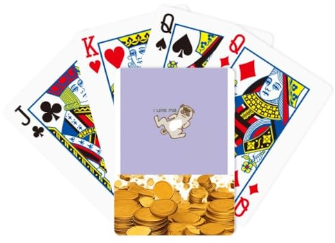 no/no Pug Rest Art Deco Fashion Gold Spielkarte Klassisches Spiel