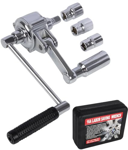 RANSOTO Drehmoment-Multiplikator-Set, Drehmoment-Multiplikator, Schraubenschlüssel, Radmutternentferner, arbeitssparend, Demontagewerkzeug mit 11/16 Zoll, 3/4 Zoll, 13/16 Zoll, 17 mm, 19 mm, 21 mm