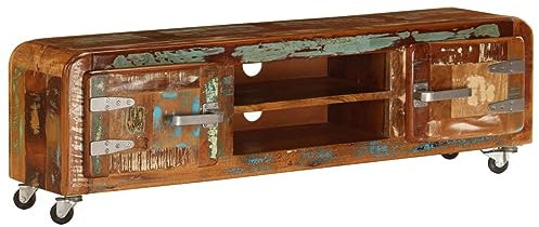 Buzaza Mobile Porta TV 120x30x36 cm in Legno Massello di Recupero|Mobile TV Mobile Porta Televisore,Mobiletto Industriale Tavolino Basso Vintage Console per Salotto