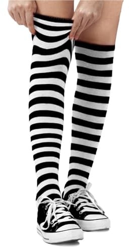 Dress Up America Calzini A Righe In Cotone Per Adulti - Calzini A Righe Alti Fino Al Ginocchio Per Uomo E Donna | Adolescenti - Eleganti E Comodi
