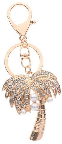 CALLARON Keychain Car Key Charm Palm Tree Rhinestone Kawaii Keyring for Handbag Backpack Accessory Unique Tree Bag Charm