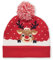 noTrash2003 Weihnachtliche Strickmütze Beanie mit 6 farbigen LED Leuchten und 3 Leuchtmodi mit Bommel Pudelmütze Strickmütze Wintermütze in Dunkelblau oder Rot