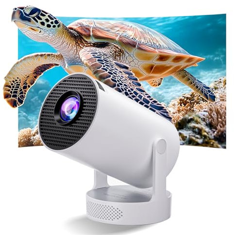 Buba Toys Beamer, tragbarer Mini Beamer mit WiFi 6 und Bluetooth 5.0, intelligenter Beamer 4K 1080P unterstützter, 280 ANSI Lumen Projektor, Auto Keystone Mini-Projektor für zu Hause (Weiß)