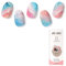 EBANKU Semi Cured Gel Nail Strips, 20PCS Gel Nail Stickers Long Lasting - Easy to Apply & Remove for Salon-Quality Pedicure - Marble Pink