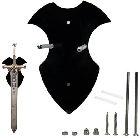 FortuneGlobe Schwert Wandhalterung, Katana Wandhalterung, Axt Halter für Wand, vertikale Anzeige und Dekoration (schwarz)