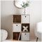 Homme Concept – 6 Cube Storage with 3 baskets, Oak Living Room Bookcases and Shelving Unit, Storage Shelves, Kids Bookcases, Free Standing Wooden Bookcase Organiser, BookShelf.