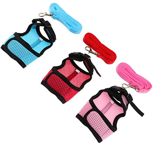 Abaodam Kaninchen Geschirr mit Leine Satz Atmungsaktive Weste für Kleine Haustiere für Frettchen Meerschweinchen und Ratten mit Hohem