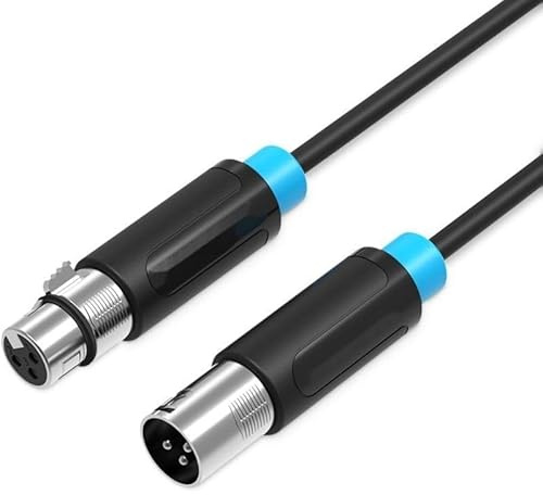 Watio Wave Câble audio - Câble stéréo XLR mâle vers XLR femelle, 10 m de long, noir, idéal pour les connexions audio professionnelles. *