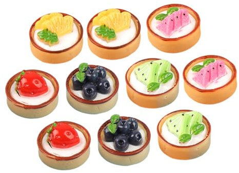 HONITANO 18 Stück Teiliges Mini Kuchen Modell aus Kunstharz Realistische Künstliche Sahnetorte Deko für Puppenhaus Tischdekoration und Geburtstagsspielzeug Langlebig und Detailgetreu