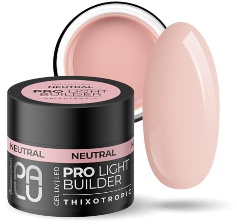 PALU - Aufbaugel für Gelnägel - Builder Gel - UV LED, Tixotrop, Selbstnivellierend, Mehrfunktional, Glänzend, Hart, ohne Feilen - für Nagelverlängerung & Skelettaufbau - 45g Neutral