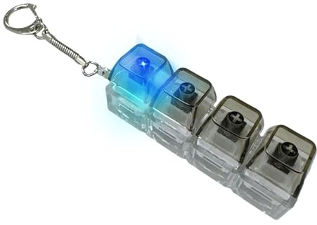 Silent Keyboard Fidget Toy, Portable Backpack Charm with Light, Stress Relief and Focus Tool, Interactive Keypad Spinner for Kids Teens Adults Programmers College Students Collectors Travel Home