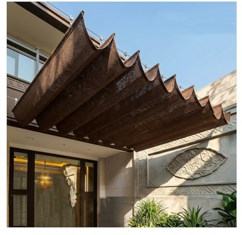 ZXCASDF Wave Shade Vele Retrattili,Pergola Retrattile for Esterni,Tenda Parasole Retrattile，Copertura Ombreggiante A Forma di U for La Tenda A Pergola del Patio(W2.4*L11m/W7.87*L36.09ft)