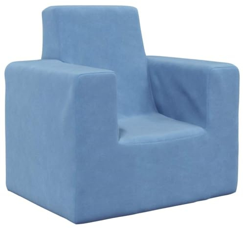Ordellia Kindersofa Blau aus weichem Plüsch, Schaumstofffüllung, abnehmbarer Bezug, 52 x 38 x 50 cm, gemütliches Mini Sofa für Kinderzimmer, leicht, stabil und pflegeleicht