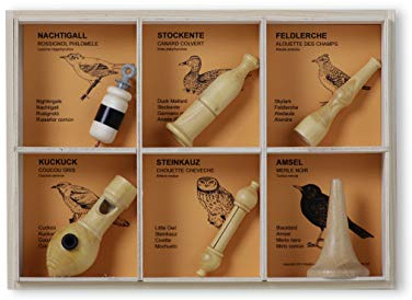 KOOKOO Vogelpfeifen 6er Set, Handgefertigte Instrumente für Naturgeräusche, Vogelstimmen-Imitation mit Aufbewahrungsbox (6er Set)