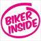JINTORA - Autoaufkleber Tuning - Auto Aufkleber - Biker Inside - 109x99 mm - Auto Sticker Bus Fenster Heckscheibe Camper wetterfest Outdoor Sticker Auto Deko LKW Tuning Selbstklebend - pink