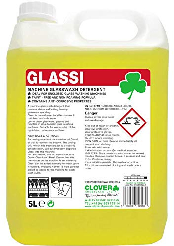 Clover Chemicals 328 Glassi Machine Glasswash Detergent, 5 L