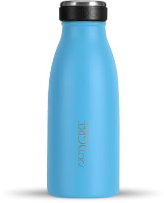 720°DGREE Gourde Acier Inoxydable milkybottle – 350ml, Bleu | Bouteille Isotherme d'eau | Revêtement durable parfaite pour enfants, sport, l'ecole | Isolée Qualité supérieure