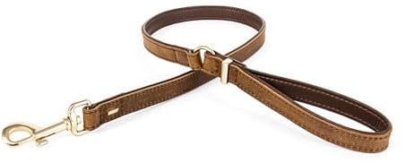 EzyDog Oxford Hundeleine Leder- Hunde Hundeleine für Kleine und Große Hunde, Naturleder, Verstellbares, Gepolstertes (106cm, Braun)