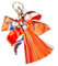 QTMY Seidenband Schleife Quaste Tasche Anhänger Charm Schlüsselanhänger für Frauen börse Handtasche Dekor - Orange - 13 cm