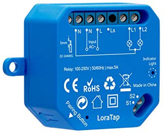 LoraTap Interruttore Wi-Fi a 2 Vie, Modulo Relè WiFi 220V per Luci, Controllo App Smart Life, Controllo Voice con Alexa, 5A