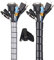 MOSOTECH Cache Cable 2 Pack,Flexible Range Câble 2x3m PE Câble Rangement Organisateur de Câble pour Ranger ou Cacher Les câbles,Gaine pour câbles(2.6cm Ø et 2.2cmØ),Noir et Gris