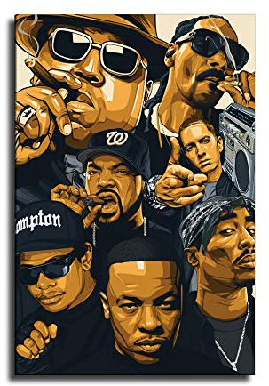 Poster, Motiv: Legends Never Die Rap, Sänger, Old School, Hip-Hop-Kunst, Leinwand-Kunst, Poster und Wandkunst, Bilddruck, moderne Familienschlafzimmer-Dekor-Poster