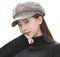 JIHUOO Damen Schirmmütze Barett Ballonmütze Baskenmütze Winter Mütze Hut Cap Kappe mit Visier Braun