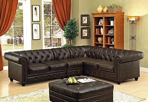 JVmoebel Chesterfield Ecksofa Sofa Couch Ledersofa Polster Eck Couch Garnitur Design #336