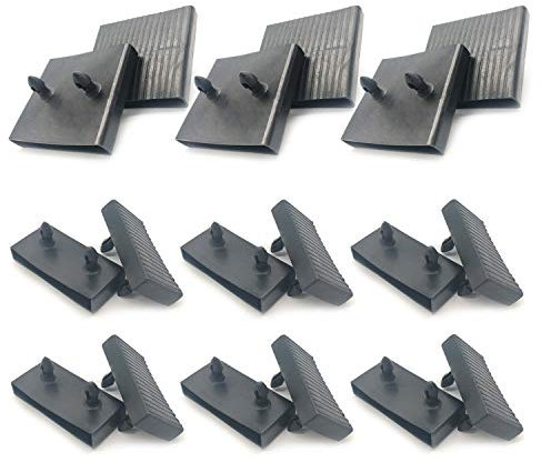 Set di 6 supporti per doghe da letto, 12 pezzi per staffe laterali (63 mm x 9 mm all'interno), kit di supporti per doghe in plastica, per letti singoli e matrimoniali, accessori per connettori (nero)