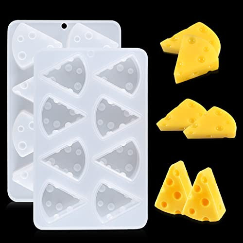 Rolin Roly Resin Cheese Mould Mousse Silicone Moulds Cartoon Shape Epoxy Crystal Mold 3D Triangle Cake Molds for Baking Pastry Dessert Cake Ice Cream Chocolate