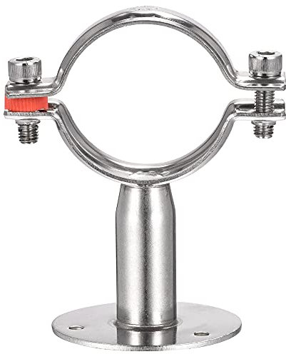 sourcing map Wall Mount Ceiling Mount Pipe Support, 304 Stainless Steel Adjustable Pipe Strap Clamp for 63-65mm Pipe