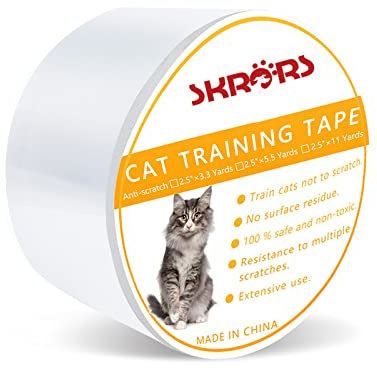 Cat Scratch Deterrent Sticky Paws Tape, Anti-Scratch Training Tape, and Couch Protector for Furniture Cat Repellent Scratcher Pads for Carpet, Sofa, Couch, Door S(6.35cm x 300cm)