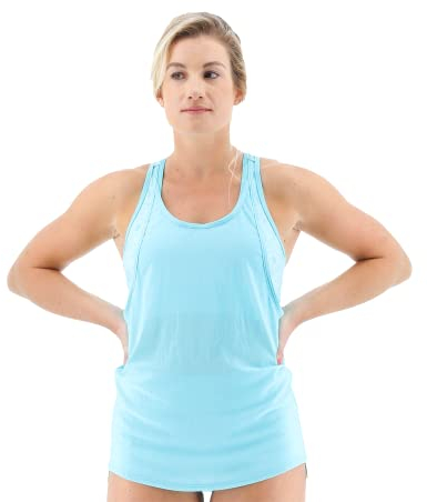 TYR Damen Madison 2 in 1 Schwimmen, Yoga, Fitness und Workout Tankini-Top, blaugrün, Medium