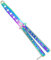 NUOE Couteau à papillons, Métal Arc-en-ciel, acier inoxydable lame émoussée sûre, Couteau de Fan d'acier Inoxydable, violet