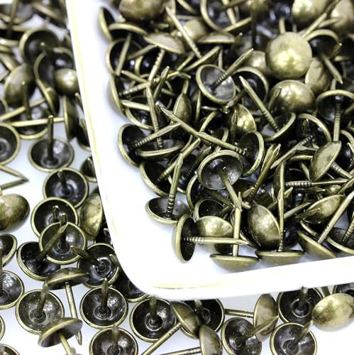 500 Stück Polsternägel, Basicon Vintage Möbel Nägel Bronze Thumb Tacks Polster Reißzwecken Reißnägel Antike Ziernägel Möbel Dekorative Nägel für Sessel Möbel Bett, 11x17mm