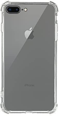 QUITECO Coque pour iPhone 7 Plus/iPhone 8 Plus, Housse Protection Souple Silicone TPU avec Coins Renforcés, Transparente