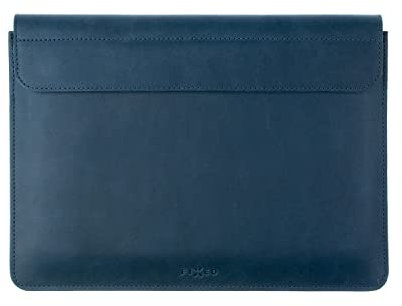FIXED Oxford Lederhülle für MacBook Air 13 Zoll Retina, iPad und andere Geräte: Handgefertigte Laptoptasche aus italienischem Rindsleder, Hülle mit Magnetverschluss, weiches Innenfutter, Blau
