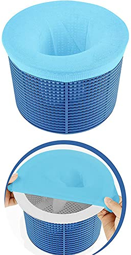 XIANXIAN Calzini per skimmer da piscina, 5 pezzi, filtro a rete, riutilizzabili, per cestello per skimmer, filtro per piscina, calze a rete, calze filtranti per skimmer superficiali, rimuovono le