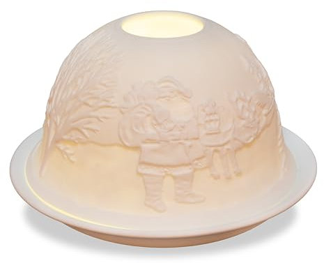 Windlicht Porzellan Teelichthalter Verschiedene Motive (Santa)