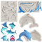 Sijiangmold Ozeanhaifisch-Fondantformen, Delfin-Silikonform, Wal, Fischschwanz, Schokoladenformen, Ozeanwellen, Form für Cupcake-Topper, Kuchendekoration, Süßigkeiten, Gummipaste, Polymerton, 4 Stück