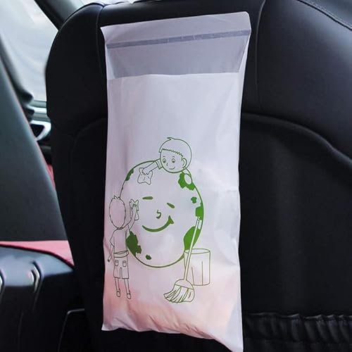 EHOTER Car Garbage Bags 60 Pcs Easy Stick-On Disposable Auto Trash Bags Portable Hanging Rubbish Bag Self-Adhesive Car Storage Bag